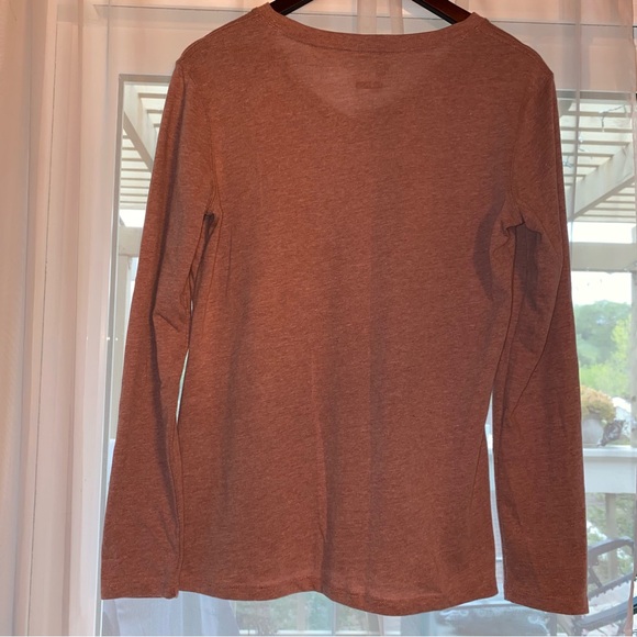 Carhartt Midweight Pink V-Neck Relaxed Fit Long Sleeve Tee, M - Picture 2 of 4